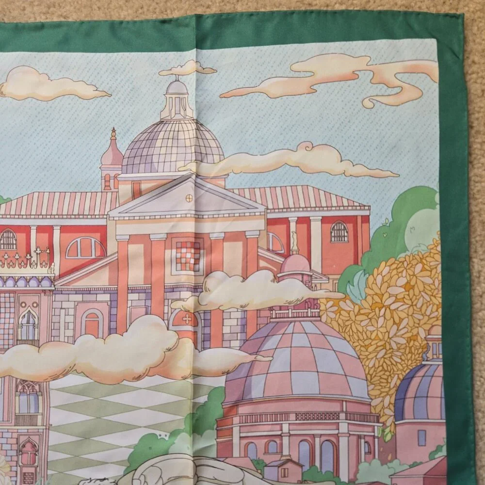 NIB Roberto Coin Silk Scarf Pastel Italy Venice Violin